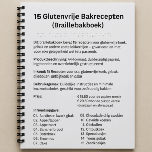Voorbeeld braillebakboek 15 glutenvrije bakrecepten