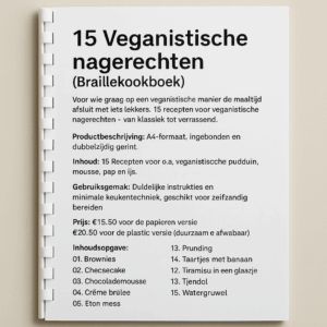 15 Veganistische nagerechten (braillekookboek) voorbeeld