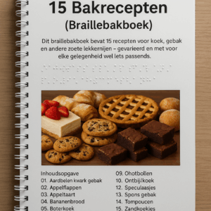 Voorbeeld van het product braillebakboek 15 bakrecepten